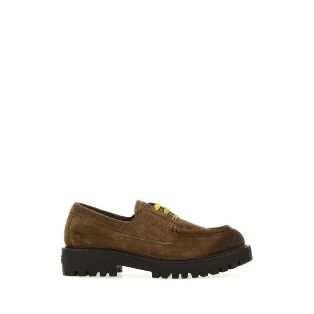 Prada Men Brown Suede Loafers